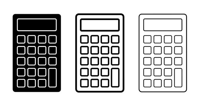 Calculator vector icons set isolated on white background for design