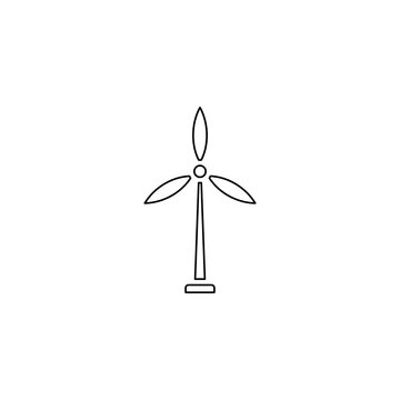 Wind turbine energy generator tower with rotating blades outline icon generator electricity renewable