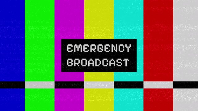 Emergency Broadcast Signal with Color Bars Display.