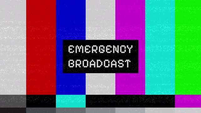 Emergency Broadcast Signal with Color Bars Display.