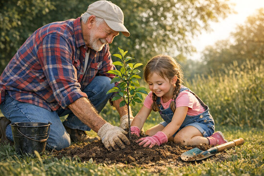 Father Daughter Gardening