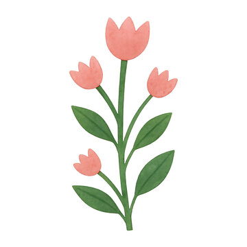 PNG Minimalist pink tulip illustration