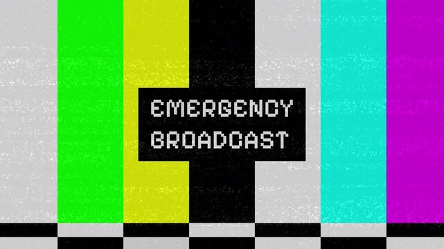 Emergency Broadcast Signal with Colorful Test Patterns.