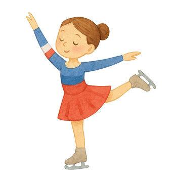 PNG Joyful figure skater illustration.