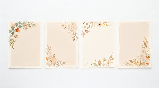 Elegant thanksgiving cards with delicate floral accents and warm autumnal tones perfect for expressing gratitude and joy