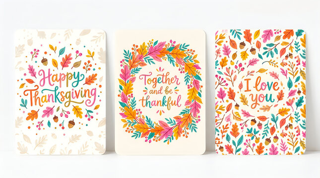 A beautiful collection of vibrant thanksgiving cards featuring floral watercolor designs and heartfelt messages of gratitude and appreciation
