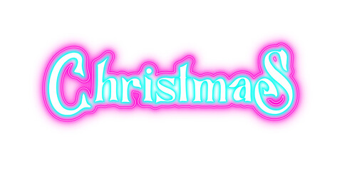 Glowing neon christmas typography text effect on transparent background © Ndoewer