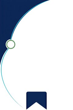 Blue corporate flyer template with bookmark icon