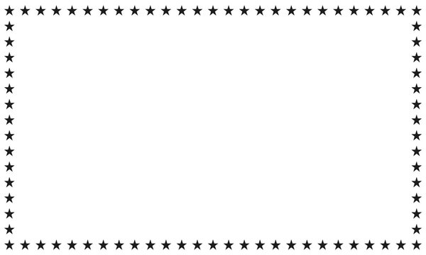 Five Point Stars Rectangle Border Frame