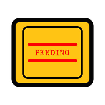 Yellow pending status icon with red lines