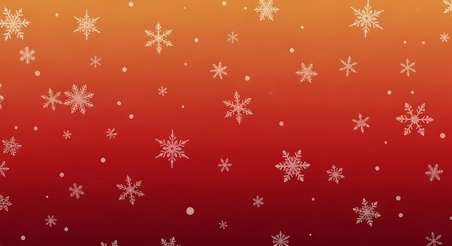 Colorful falling snowflakes on gradient background
