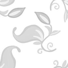Obraz premium Hand drawn floral ornament in folk style. Stylized flowers pattern and traditional folklore embroidery