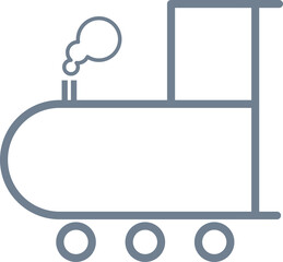 Slate Gray Train Engine Icon Isolated on Transparent Background PNG Railway Vector Symbol © House of Designs