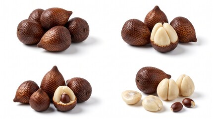 Fototapeta premium Fresh snake fruit salak collection on a studio table