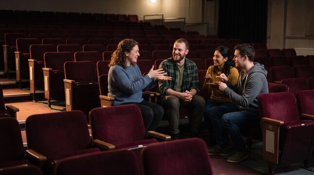 Inclusive ensemble shares a signed moment after rehearsal