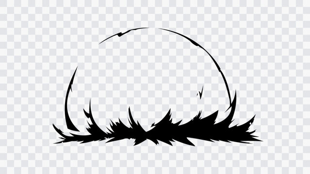 Manga shockwave impact effect with circular energy wave, comic ground burst and dynamic anime action element isolated on transparent background. Ideal for games, comics and graphic design.