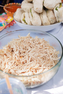 mexican shredded chicken ingredient for traditional food in Mexico
