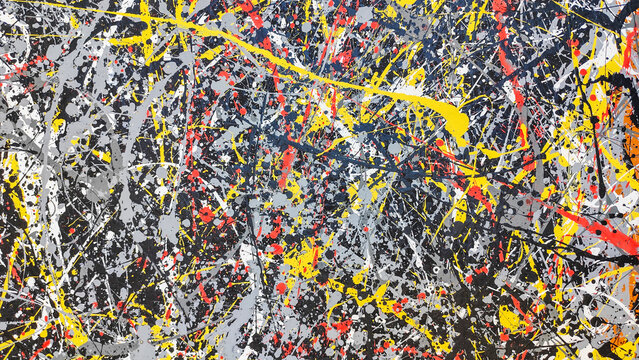 Abstract expressionism paint сolorful acrylic drip pattern and texture canvas for creative banner layout