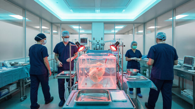 Medical Team Sets Up Organ Perfusion Research Study