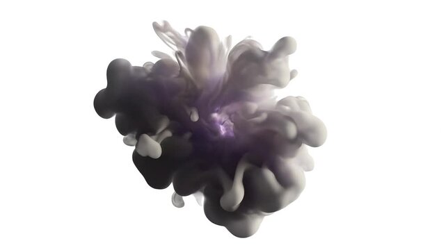 Dense swirling gray ink clouds billowing in liquid motion creating an elegant artistic effect for this abstract background video footage