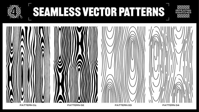 Seamless vector wood pattern repeating wood grain swatch pack
