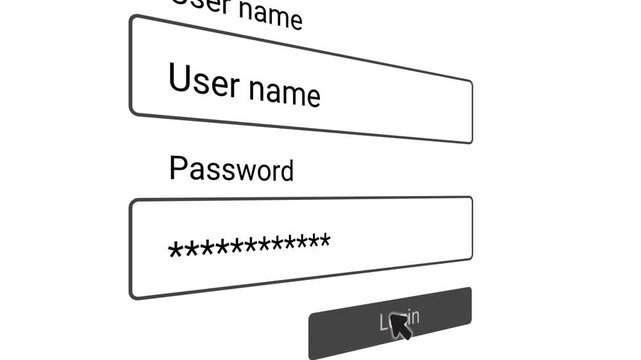 Login form user authentication and account successfully verified animation