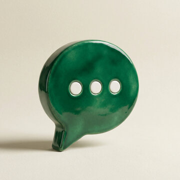 Modern Green Messaging App Icon &ndash; 3D Chat and Digital Communication Concept