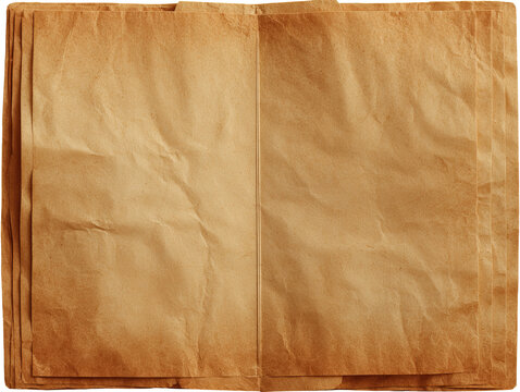 Open book with aged, textured paper pages, showing double-page spread, slightly wrinkled