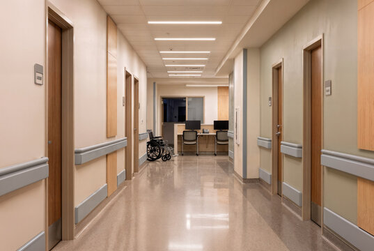 Hospital Outpatient Corridor After Hours &ndash; Quiet Modern Healthcare Facility