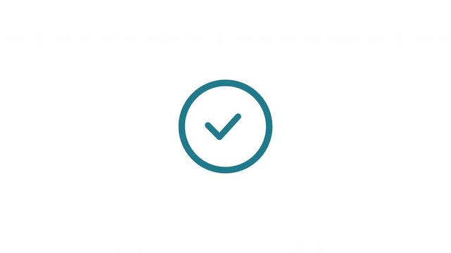 Teal circle checkmark icon for ui design. Simple, minimal, flat graphic suitable for web and app interfaces. Versatile design element.