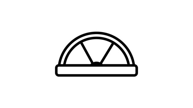 Animated black gauge or speedometer icon on white background. Perfect for dashboards, performance metrics, loading screens, and data visualization.