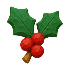 Obraz premium PNG Festive holly with red berries.
