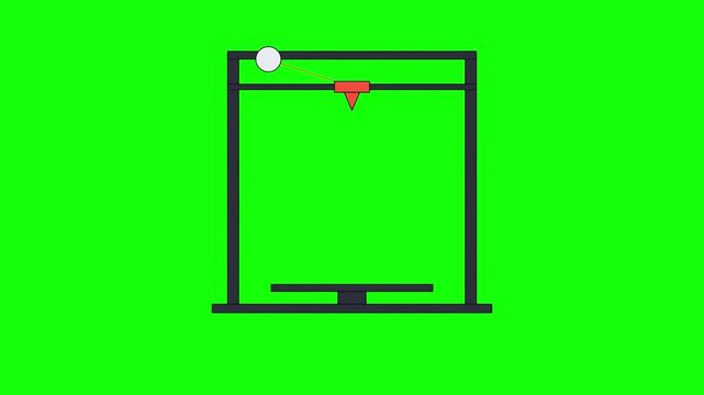 3D Printer Creating a Ceramic Pot Animation on Green Screen