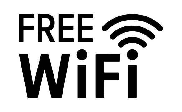 Free WiFi Hotspot Wireless Signal Flat Line Icon for Apps and Websites. Editable Stroke. Vector Illustration.