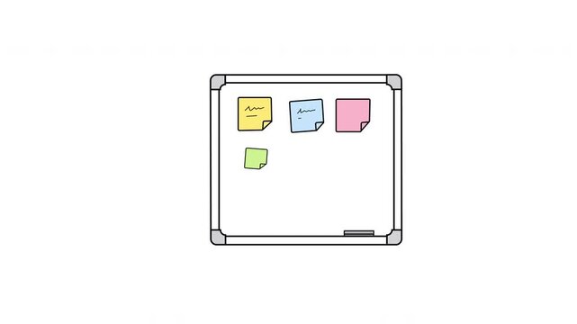 Whiteboard Sticky Notes Brainstorming 2D Animation
