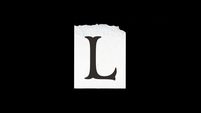 Animated Vintage Newspaper Letter L. Stop Motion Paper Cutout