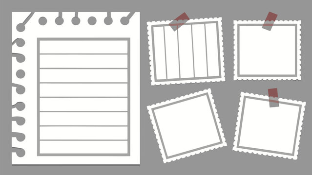 Torn Paper Frames and Ripped Edge Scrapbook Label Set, Vintage Grunge Vector Collection