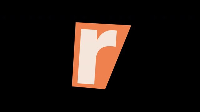 Animated Newspaper Letter R. Torn Paper Shaky Wiggle