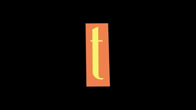 Rough Paper Tear Letter T Animated. Frame By Frame Wiggle