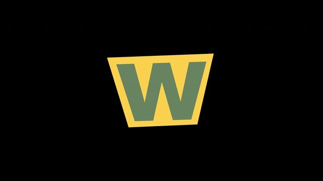 Distressed Paper Letter W Animated. Vintage Cutout Wobble