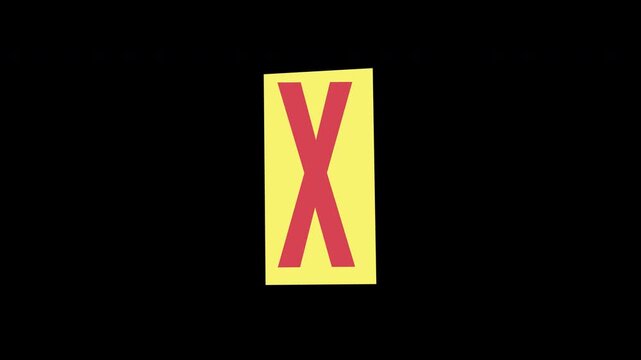 Animated Hand Ripped Letter X. Stop Motion Ransom Note
