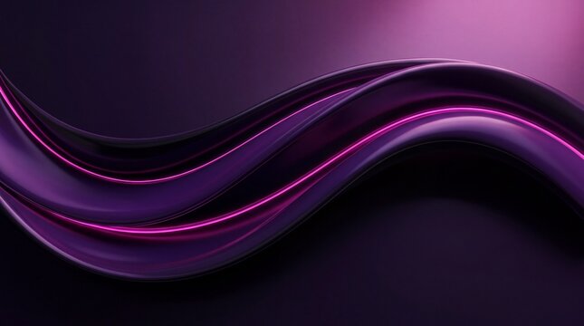Abstract Glossy Purple Wave Flowing Background