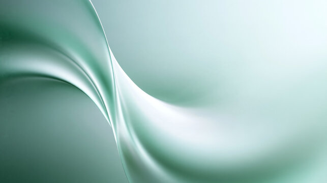 Abstract Green Flowing Waves Background with Copy Space