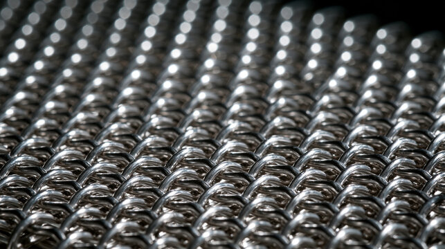 Stainless Steel Wire Mesh Texture Background Close Up