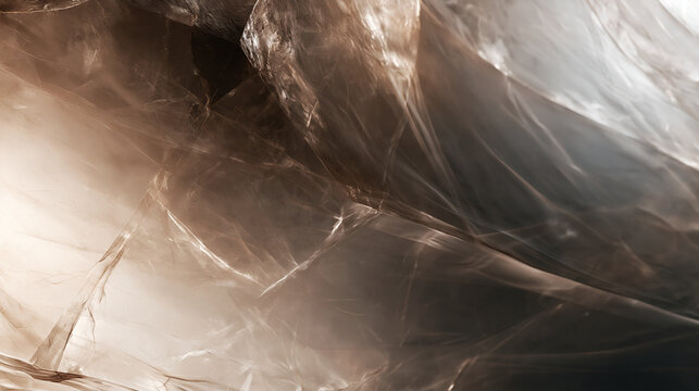 Abstract Wrinkled Plastic Texture Background with Warm Light