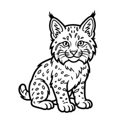 Obraz premium Cute Bobcat Kitten Illustration Isolated