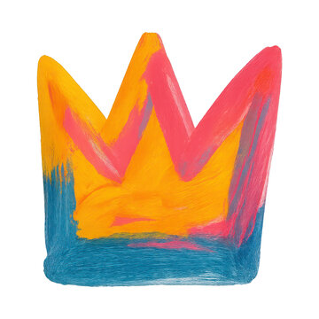 PNG Colorful abstract crown illustration.