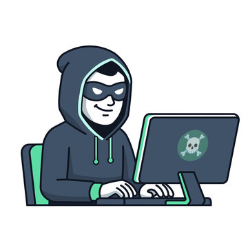 悪事を働くハッカー（ドクロマーク）