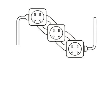 Power strip with three outlets