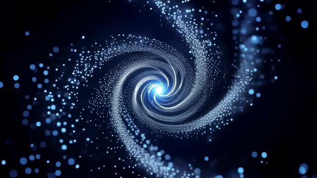 Swirling Vortex of Blue Particles in Cosmic Darkness